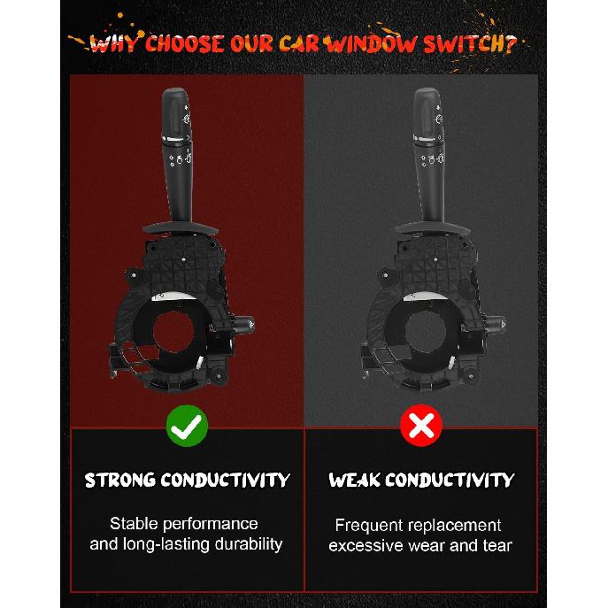 cciyu Multi-Function Switch 56049823AB Turn Signal Headlamp Windshield Wiper Switch Fit 2007-2008 for Chrysler Aspen, 2005-2010 for Dodge Dakota,