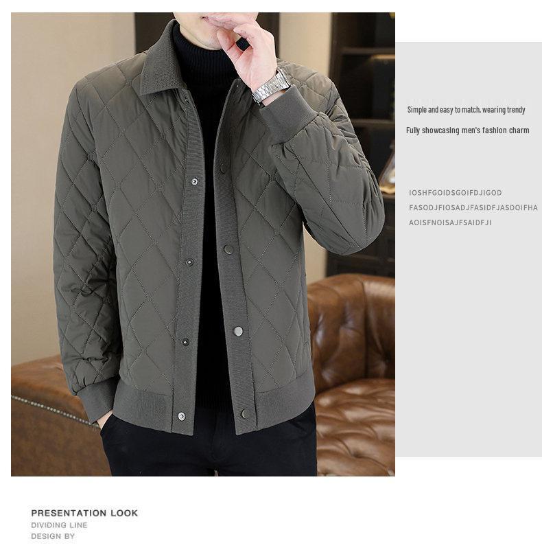 Men's Winter Mulberry Silk Quilted Jacket: Youthful, Casual, High-End Padded Coat for Dad