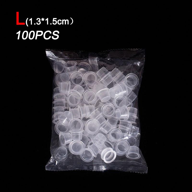 100pc S/M/L Plastic Disposable Microblading Tattoo Ink Cups Tattoo Permanent Makeup Pigment Clear Holder Container Accessory