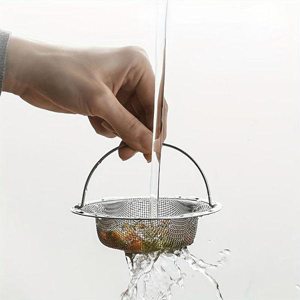 Sink Strainer with Handle Durable Reusable Stainless Steel Kitchen Sink Stopper Strainer Household Supplies