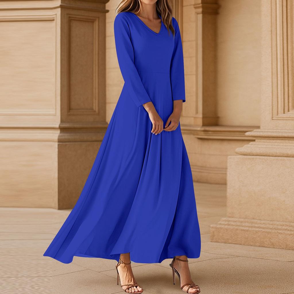 Dresses For Womens Vintage Tunic Waisted Midi Dress Summer Casual  3/4 Sleeve Dress