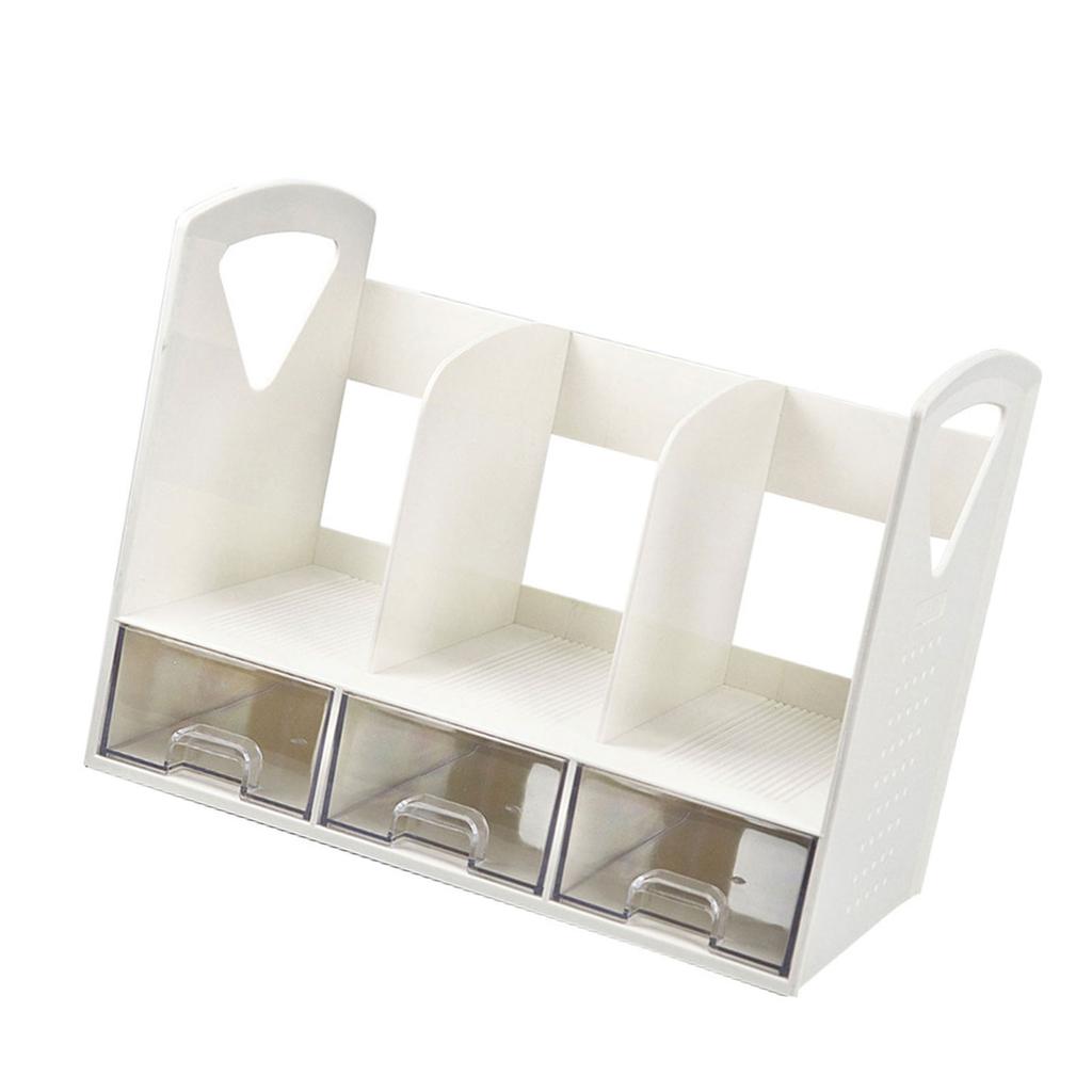 Office Desktop Organizers and Accessories Desk Book Stand with 3 Sliding Drawer for Office Supplies