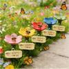 GardenJoy Blumenförmige Keramik-Bienen-Trinkstation für den Außenbereich, Dekorativer Futternapf für wilde Bestäuber und Bienen