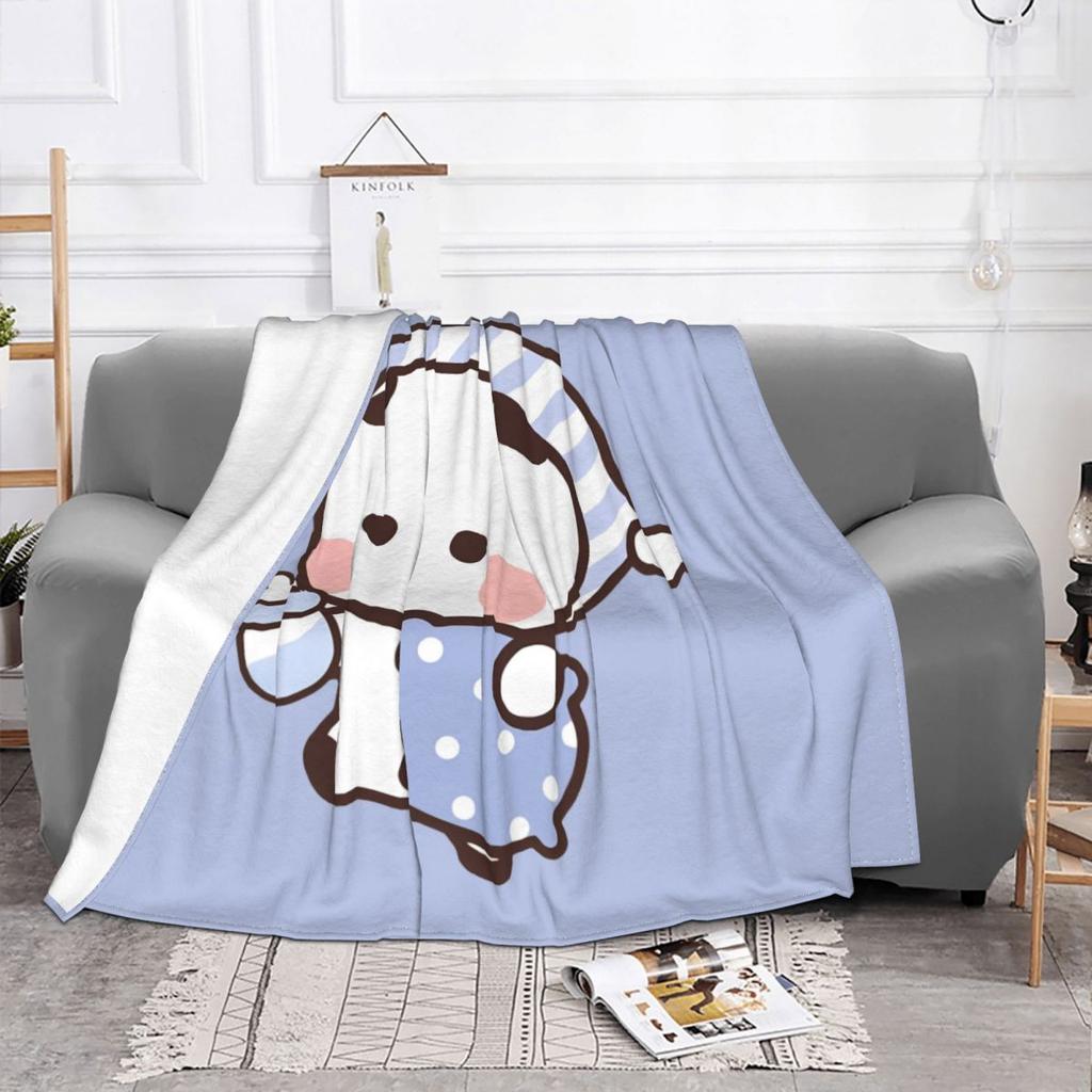 Bubu Dudu Going To Sleep Blanket Flannel All Season Panda and Bear Portable Soft Throw Blanket for Bedding Bedroom Quilt