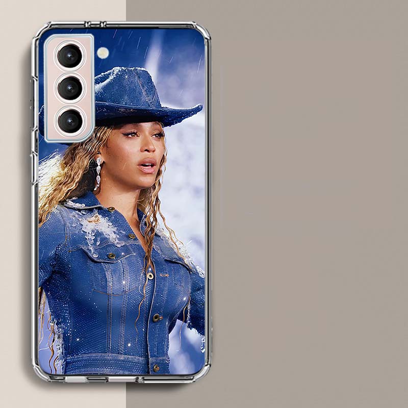Singer Beyonce Cowboy Phone Case For Samsung Galaxy S25 Edge S24 S23 FE S21 S20 S10 Plus S22 S26 Ultra Cover Clear Cases TPU Cap
