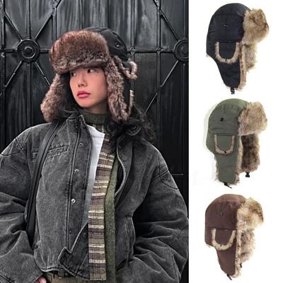 1 pièce Chapeau d'hiver Trappeur Aviateur Trooper à Oreillettes Chaud Imperméable Disco Ski Chapeau Casquette Bombeur Polaire Épais Chaleureux Protège-Oreilles Chapeaux