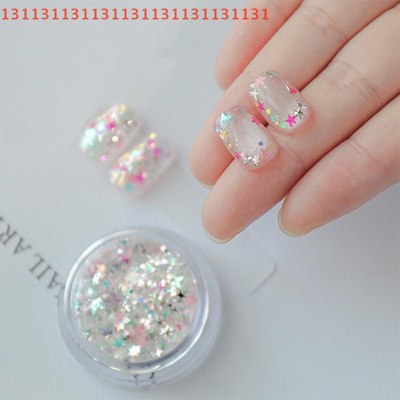 1Box For Nail Art Nail Charm Decoration Accessories Nail Art Cute Star Shape Colour Holographic Laser Nail Glitter