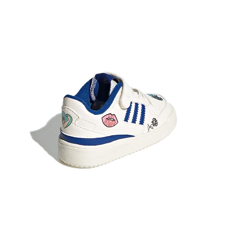 Adidas Originals FORUM Low El I Leather Low top Toddler Shoes White Blue Infant And Toddler FY2546