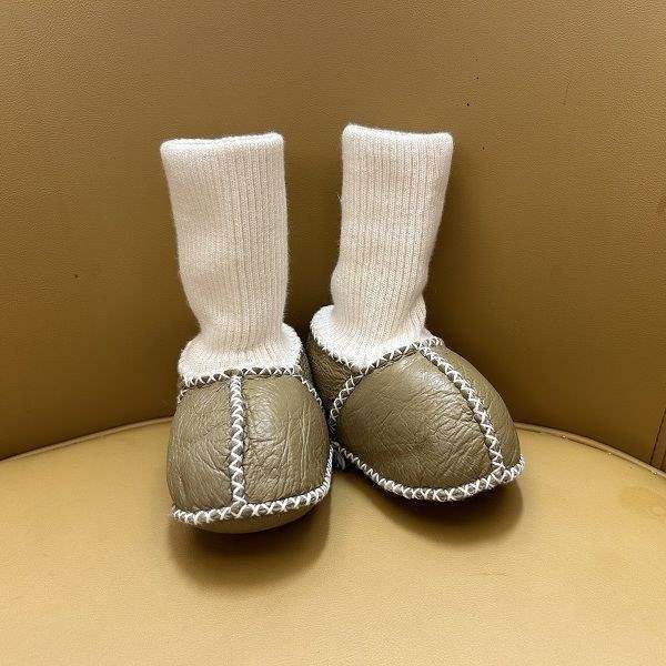 Fur Integrated Baby Shoes and Socks Warm Thick Autumn and Winter Baby Soft Soles Do Not Fall Off Toddler Shoes Newborn 0-6-12