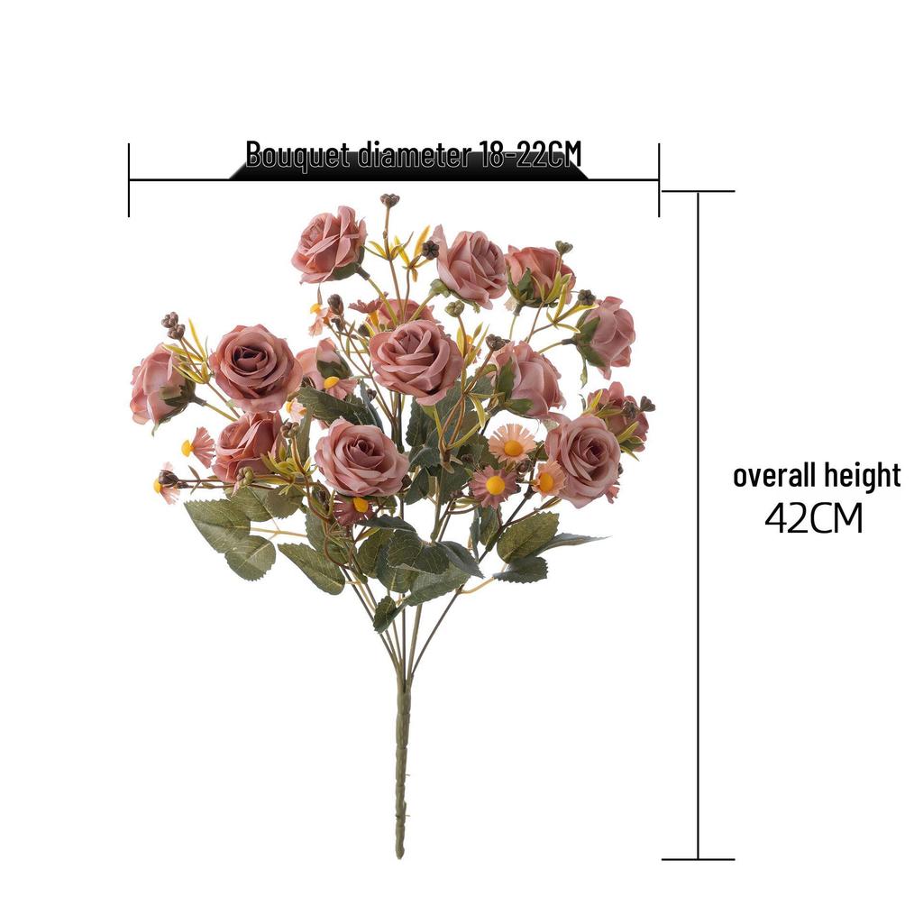 Zhuang Zhou Retro Rose Bunch INS Style Artificial Flowers for Home & Wedding Decor