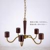 Chende Pendant Light Chandelier Retro Wood Brass LED Compatible 5 Lights Nordic Interior Ceiling Light Fixture Stylish Classic Antique Dining Room