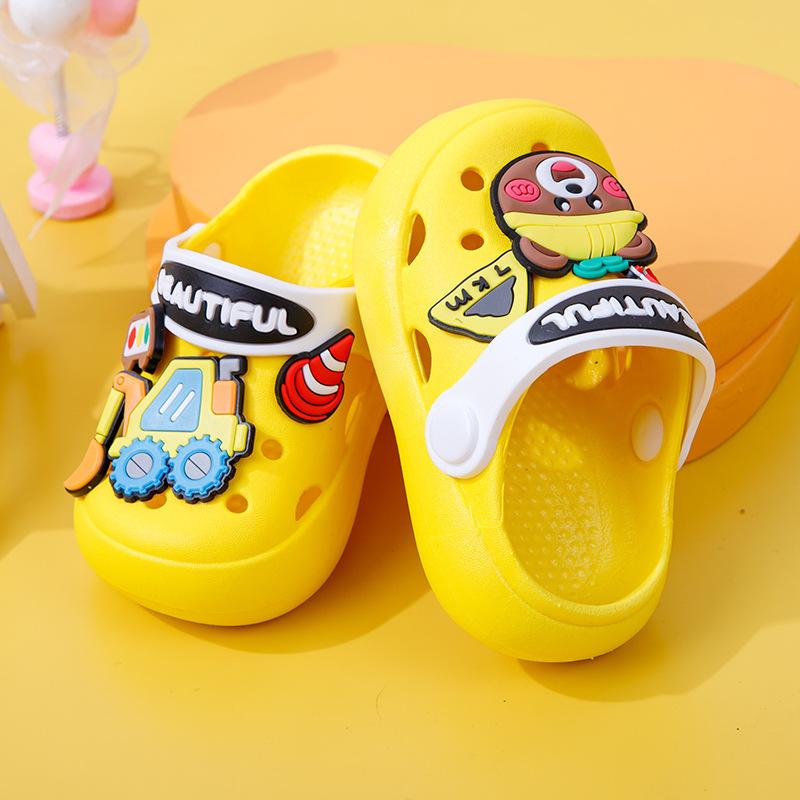 New children's slippers for boys, cute soft-soled indoor home shoes for babies, summer closed-toe anti-slip clogs for girls