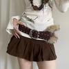 Rivet Women's Wide Belt Leather Y2K Waist Belt Fashion Punk Style Belt  Skirt