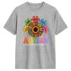 Sunflower Puzzle Respect Love Support Autism T Shirt For Couple Summer T Shirts O Neck Fashion Tees Plus Size Wholesale Clothing