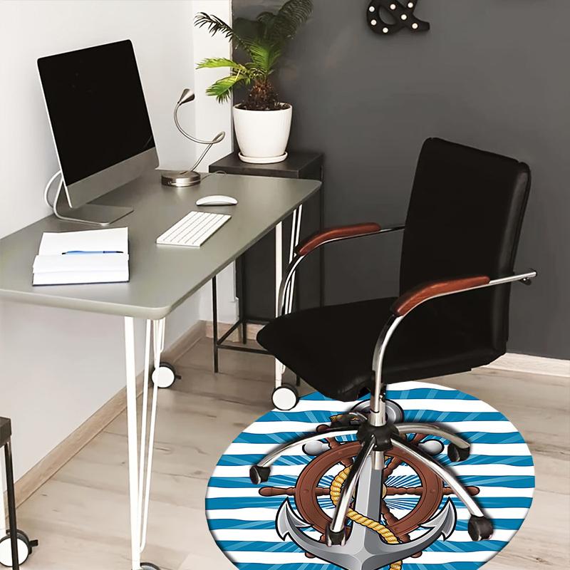 

1pc Nautical Anchor Wheel Round carpet, Perfect for Decorating Chairs, Living Rooms, Or Bedrooms, for Living Room.076 80cm by 80cm