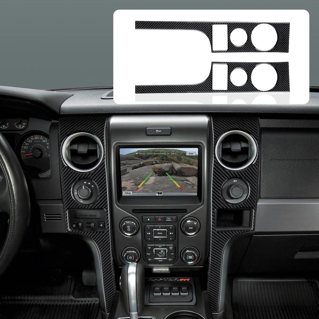 Car Carbon Fiber Dashboard Trument Panel Strip Sticker Cover Interior Trim Decal for Ford F150 2009 2010 2011 2012 2013 2014 Accessories