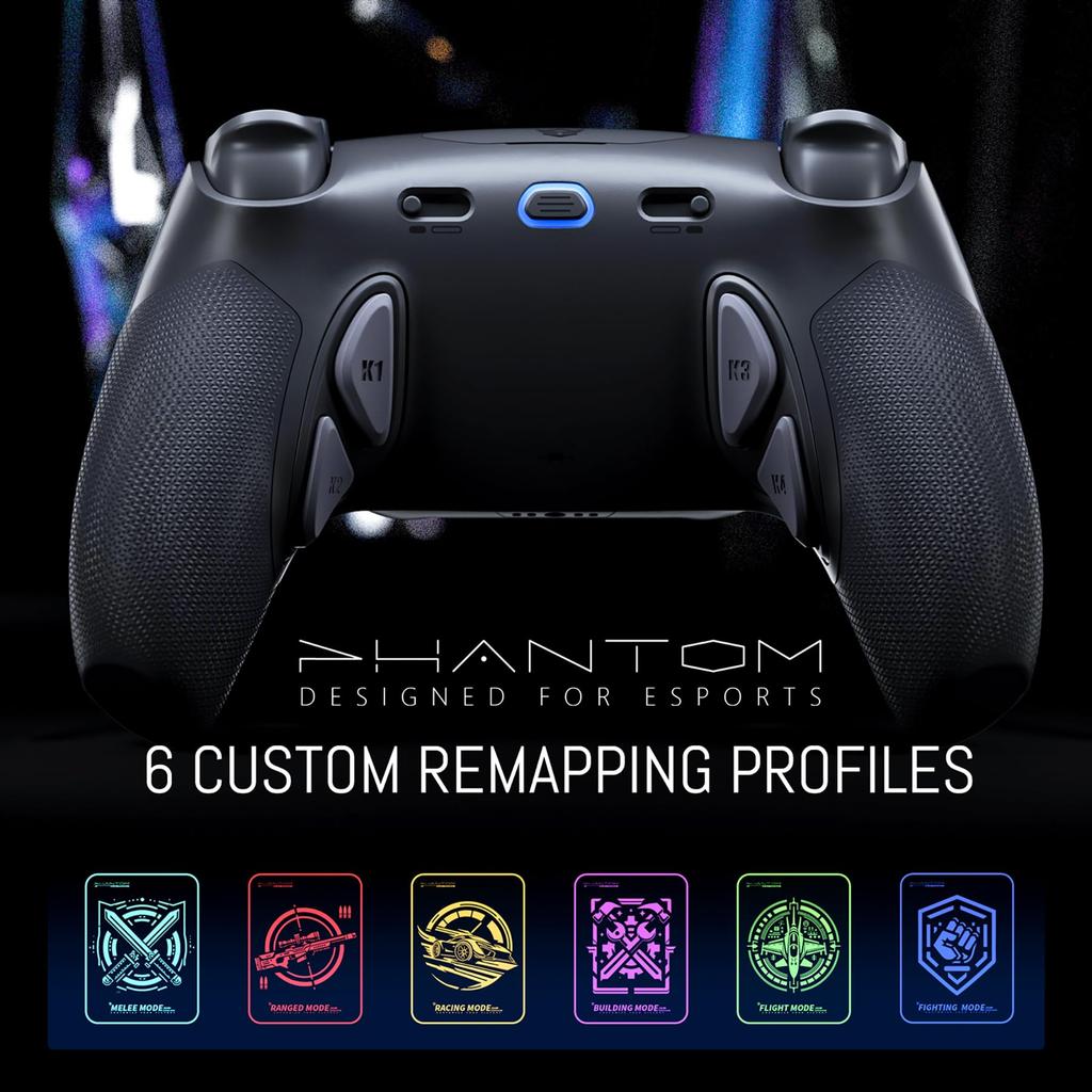 HEXGAMING Wersja Hall Effect Phantom Pro Kontroler do gier dla i z 4 Przypisywalnymi Tylnymi 6 8 Wymiennymi Analogami i Regulowanymi Adaptacyjnymi Spustami