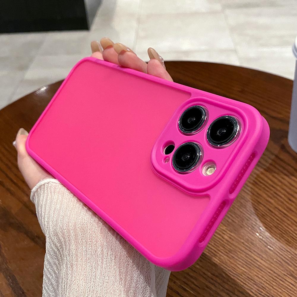 

For iPhone 15 Pro Case PC+TPU Heat Dissipation Phone Back Cover Skin Touch Rose