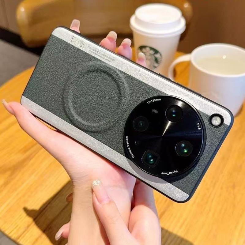 

For OPPO X8 Ultra Case Magnetic Wireless Charging Protective Cover For OPPO X8 Pro X8S Plus Luxury Leather Non-slip Phone Shell For X8SPlus зелений