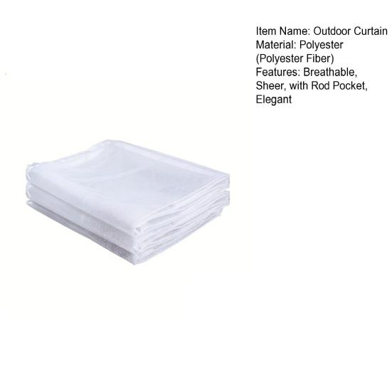 Zasłona Voile Siatka Przezroczysta Moskitiera Panel Prywatności z Tunelikiem na Drążek do Patio Werandy Tarasu Pergoli