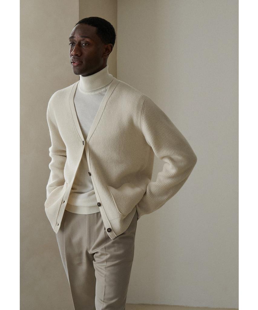 Iolo Bulky Rib V-Neck Cardigan_Ivory