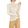Maglione a collo alto slim in maglia pesante di seta di gelso e lana con motivo a rombi a righe stampato - Collezione Autunno/Inverno 2024.