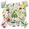 35pcs-50pcs Colorful Floral Stickers Realistic Plants Stationery Stickers DIY Stickers For Guitar Laptop Helmet Skateboard