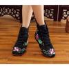 Fashion Embroidery Shoes Handmade Women's Embroidered Canvas Ballet Flats Ladies Comfortable Chinese Ballerinas Vegan