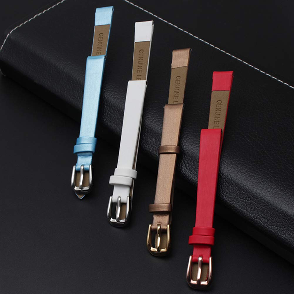 Polly Store Watch Strap Band 6mm 8mm 10mm Genuine Leather Replacement Strap 3 Spring Bars Spring Bar Removal Tool Dedicated Women's [Includes + + Box]