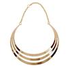 Collier ras du cou en chaîne avec pendentif en demi-cercle exagéré à 3 couches pour femmes