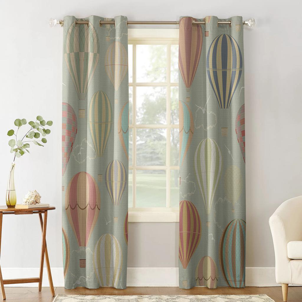 Cartoon Heißluftballon Verdunkelungsvorhänge Für Wohnzimmer Fenstervorhänge Für Schlafzimmer Küchenvorhänge Drapierungen Jalousien