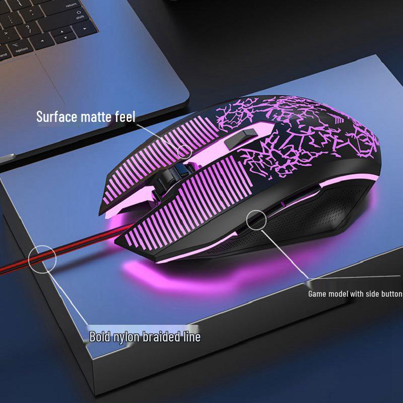 Wrangler USB Kabelgebundene Gaming-Maus mit bunten Atemlichtern für E-Sport- und Bürogebrauch - Kompatibel mit Desktop und Laptop.