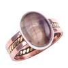 Natural Fluorite Gemstone Handmade 925 Sterling Silver Two Tone Ring S.10 f8L65