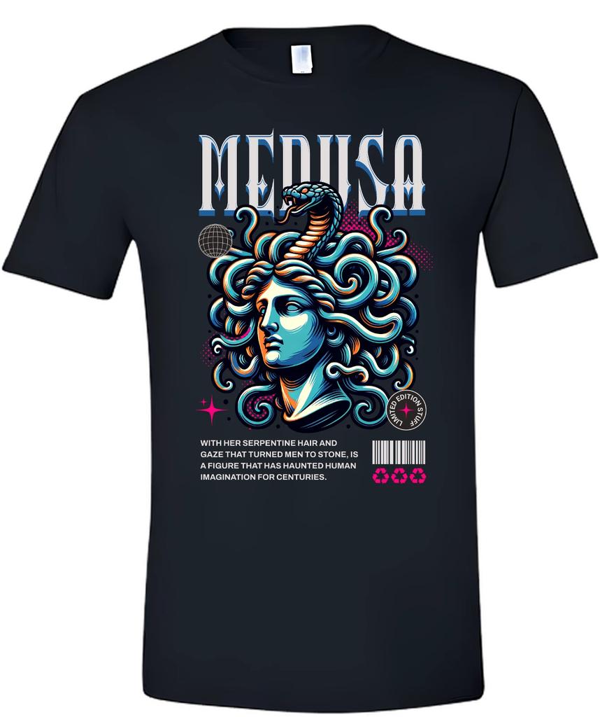 T-shirt a maniche corte con testa di Medusa Dio Greco