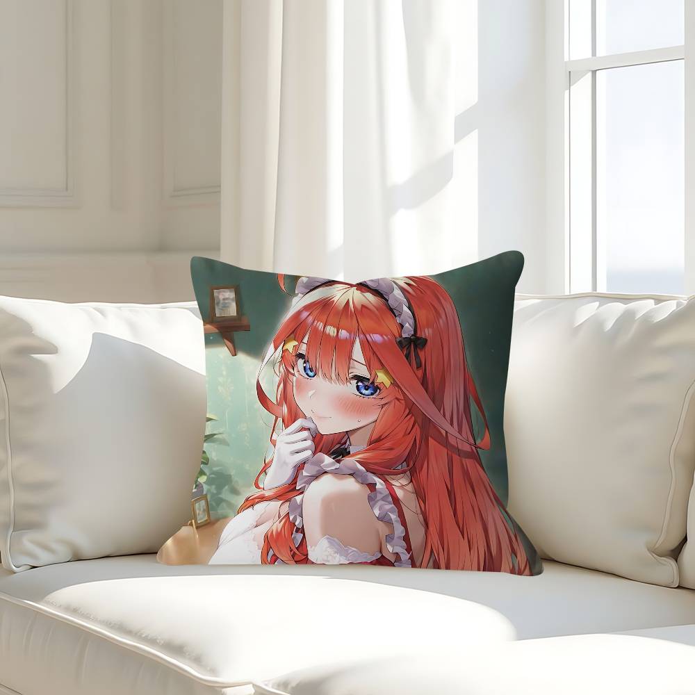 Anime N-Nakano-Itsuki Cushion Cover Inches Farmhouse Decor Home Throw Pillow Covers For Couch Decorations