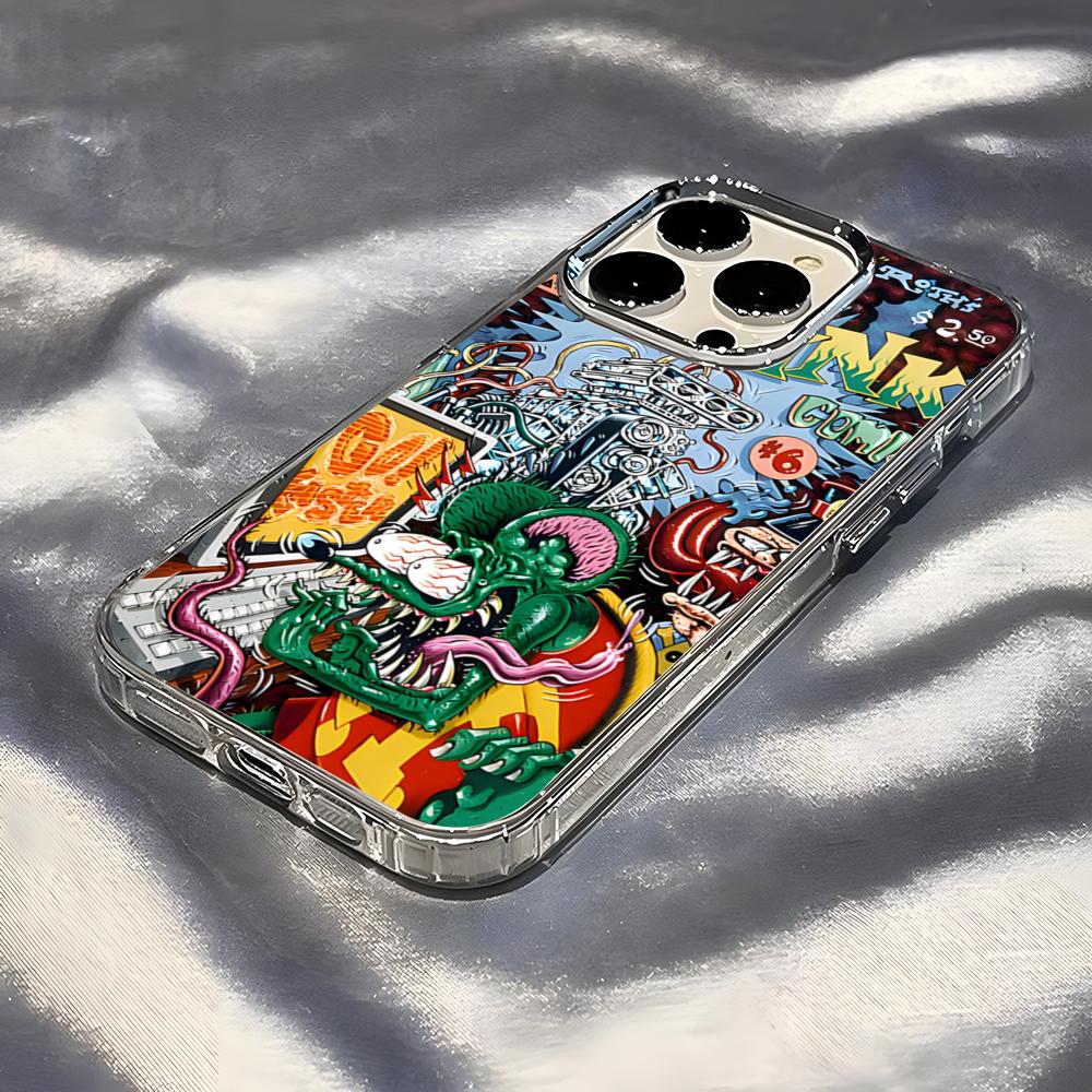 Rat Fink Phone Case For IPhone 17 Pro Max 16 15 14 Pro Max IPhone 13 Pro Max 11 Plus Transparent Cover