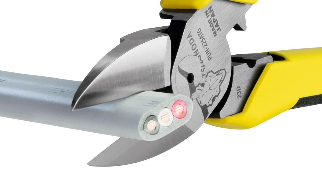 TSUNODA Electric Power Nippers with Crimping Eccentric x 3 Thin-Blade Function, VVF2.6 Cores, 225mm, PUN-225ATG