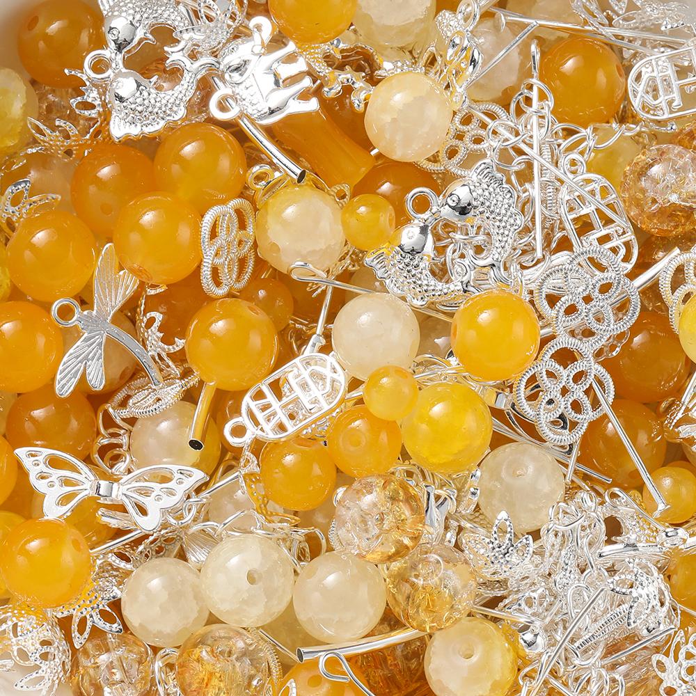 30/50g Mixed Style Glass Spacer Beads Metal Pendants Jewelry Accessories for DIY Bracelets Necklace Anklet Jewelry Making