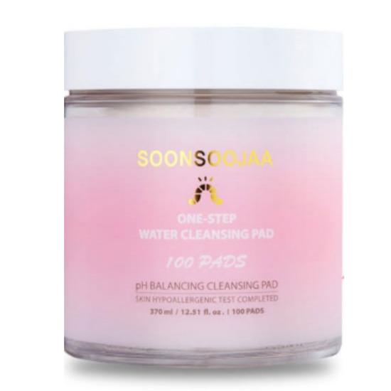 

a0803 SOONSOOJAA One-Step Water Cleansing Pad – No-Wash Daily Cleanser 100 Pads (370ml) Cleansing Pad – No-Wash Daily Cleanser