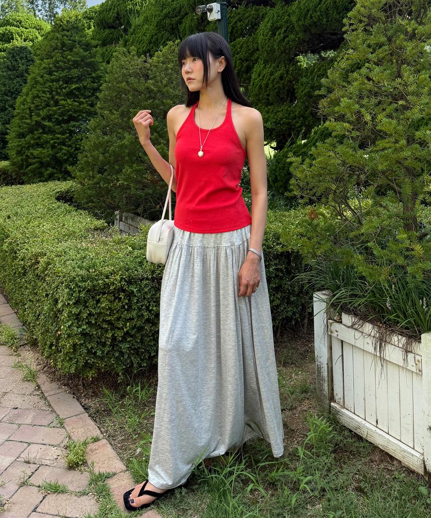 Yulago Tencel Shirring Long Skirt
