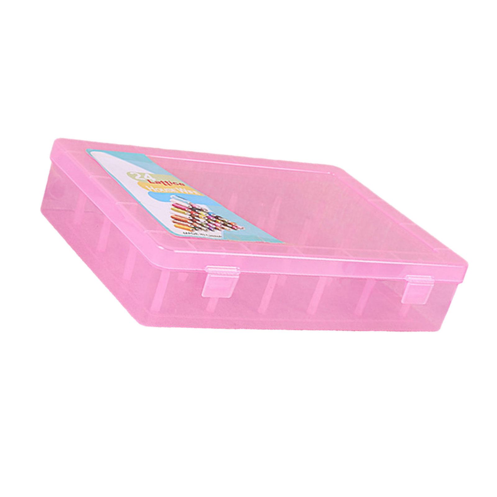 

Прозрачная коробка для катушек ниток, контейнер для хранения 42 катушек, органайзер для швейных ниток, швейные принадлежности S розовый