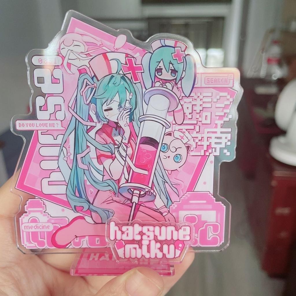 2Pcs Kawaii Miku Anime Peripherals Acrylic Standing Sign Ornament Originality Personality Acrylic Bracket Fans Collect Gifts