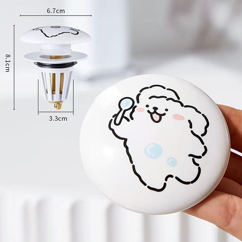Washbasin Ceramics Top Sink Drain Spring Core Kitchen Filter Bathroom Anti-Odor Pressure Pop-Up Universal Floor Drain Hole Plug