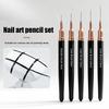 5 Stück Nail Art Liner Pinsel Größen Malen Nageldesign Stift 4/8/12/20/25mm Zeichenwerkzeug Für Lange Linien Dünne Details Maniküre Stift'
