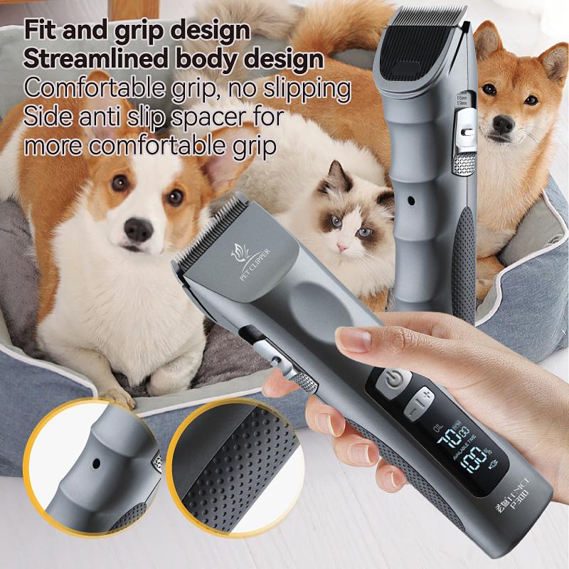 Fenice P300 Upgrade 5500mA Capacity Colorful Cordless LCD Screen Rechargeable Dog Grooming Electric Clippers for Pet Trim Salons