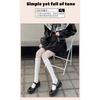 Black and White Calf Socks Pearl Solid Color Fairy Pearl Socks Loli Ins Tide Pure Cotton Jk Medium Tube Socks Spring and Autumn