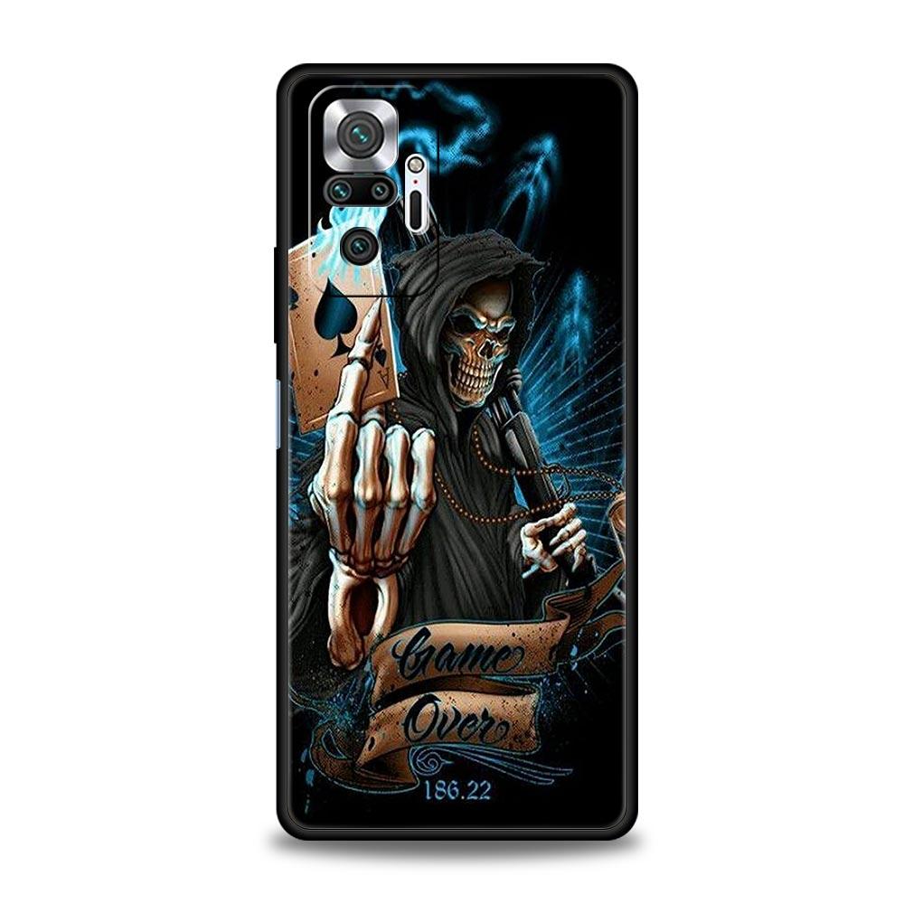 Skull Skeleton Grim Reaper Fashion Phone Case For Xiaomi Redmi Note 13 12 5G 11 10 Pro Plus 4G 9S 9 8 7 9T 13C 10C 9C 9A Cover