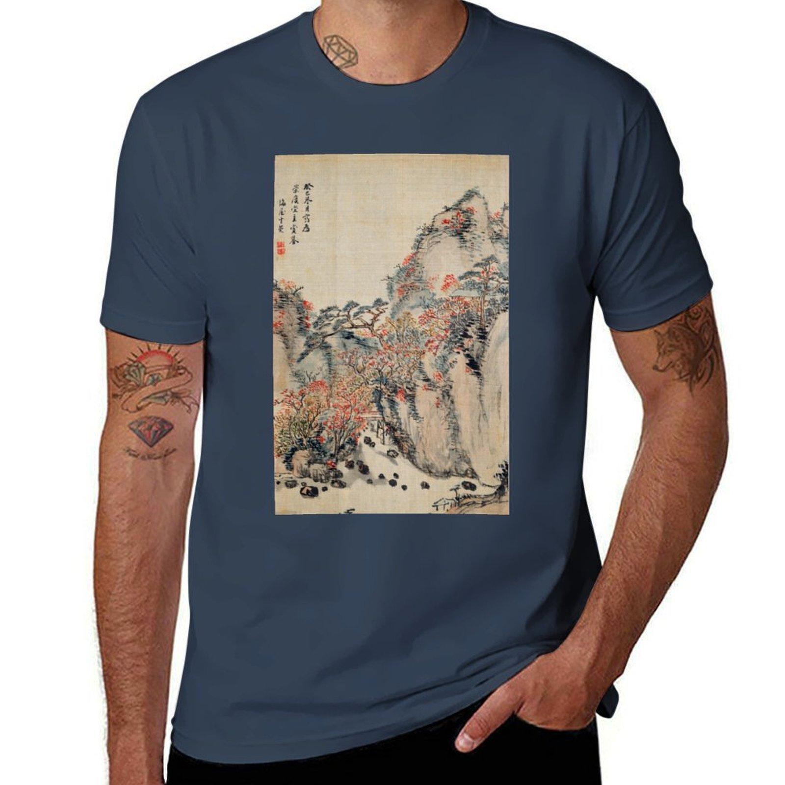 Autumn Landscape at Eigenji (Restored Japanese Painting) TShirt Casual Loose Fit Short Sleeve TShirt S