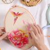 Oval Plastic Embroidery Hoops Frame Wooden Color Embroidery Hoop Rings For Household DIY Cross Stitch Sewing Needlecraft Tools