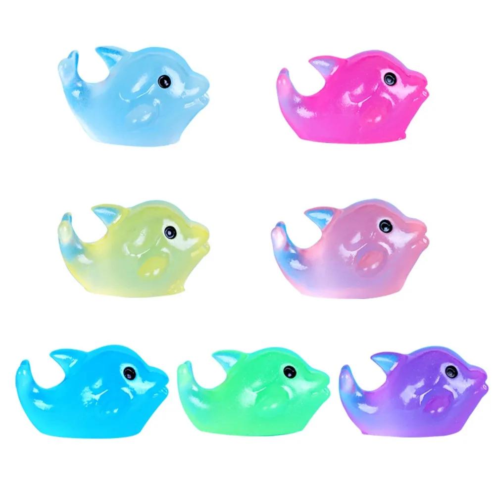 10PCS  Mini Luminous Micro Landscape Dolphin Child Animal Table Decoration Miniature Ornament Figures Toys